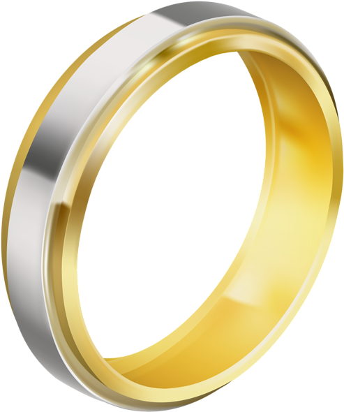 Silver And Gold Wedding Ring Png Clip Art Image - Wedding Rings Gold And Silver Png (506x600), Png Download