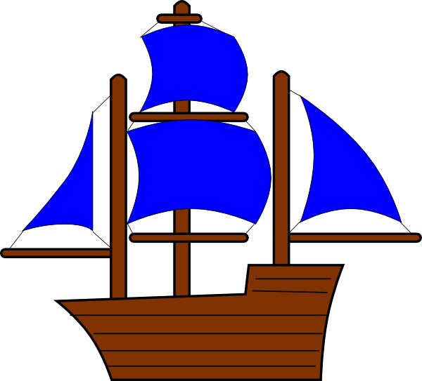 Yellow Pirate Ship Clip Art (600x543), Png Download