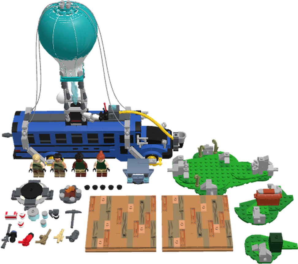 Lego Fortnite Battle Bus (1440x900), Png Download