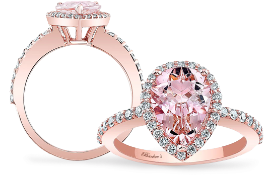 Morganite Engagement Rings - Barkev's Designer Barkev's 14k Rose Gold Morganite (600x400), Png Download