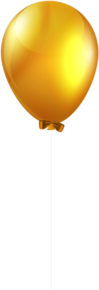 Yellow Single Balloon Png Clip Art Image Birthday Clips, - Single Balloon Png (222x600), Png Download
