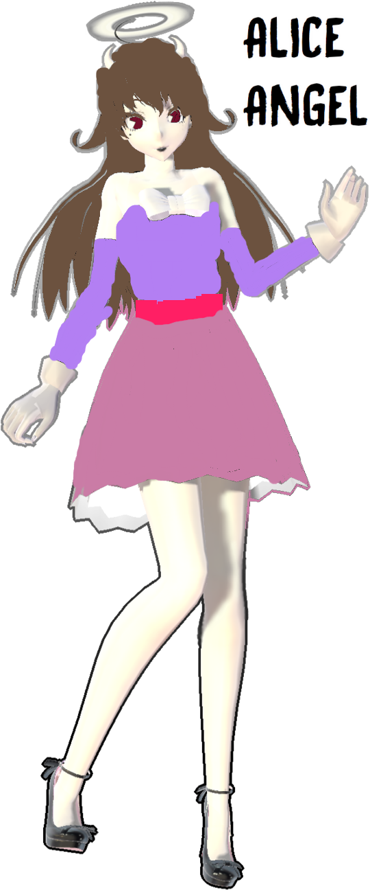 Betty Angel - Mmd Alice Angel Model Dl (591x1349), Png Download