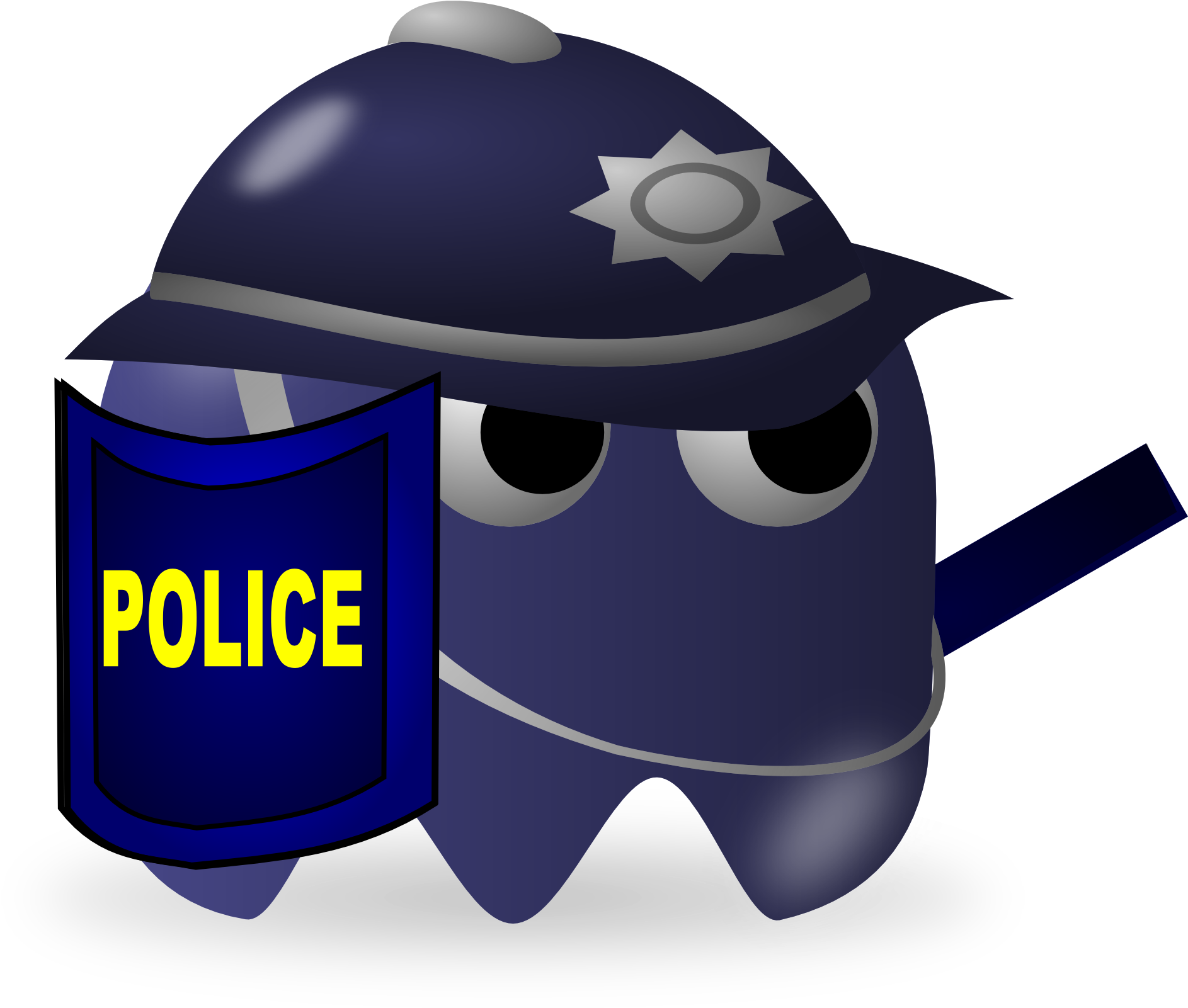 Police Baddie Pacman Pac-man Cartoon - Pac Man Ghost Police (564x480), Png Download