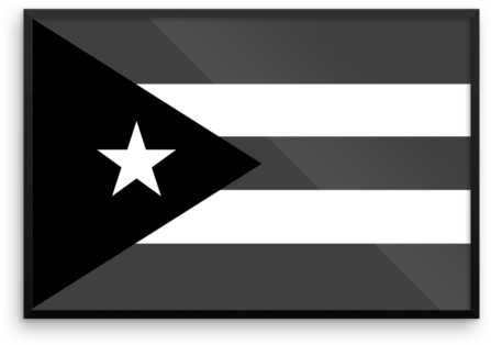 Puerto Rico Flag Wall Art - Black Puerto Rican Png (500x500), Png Download