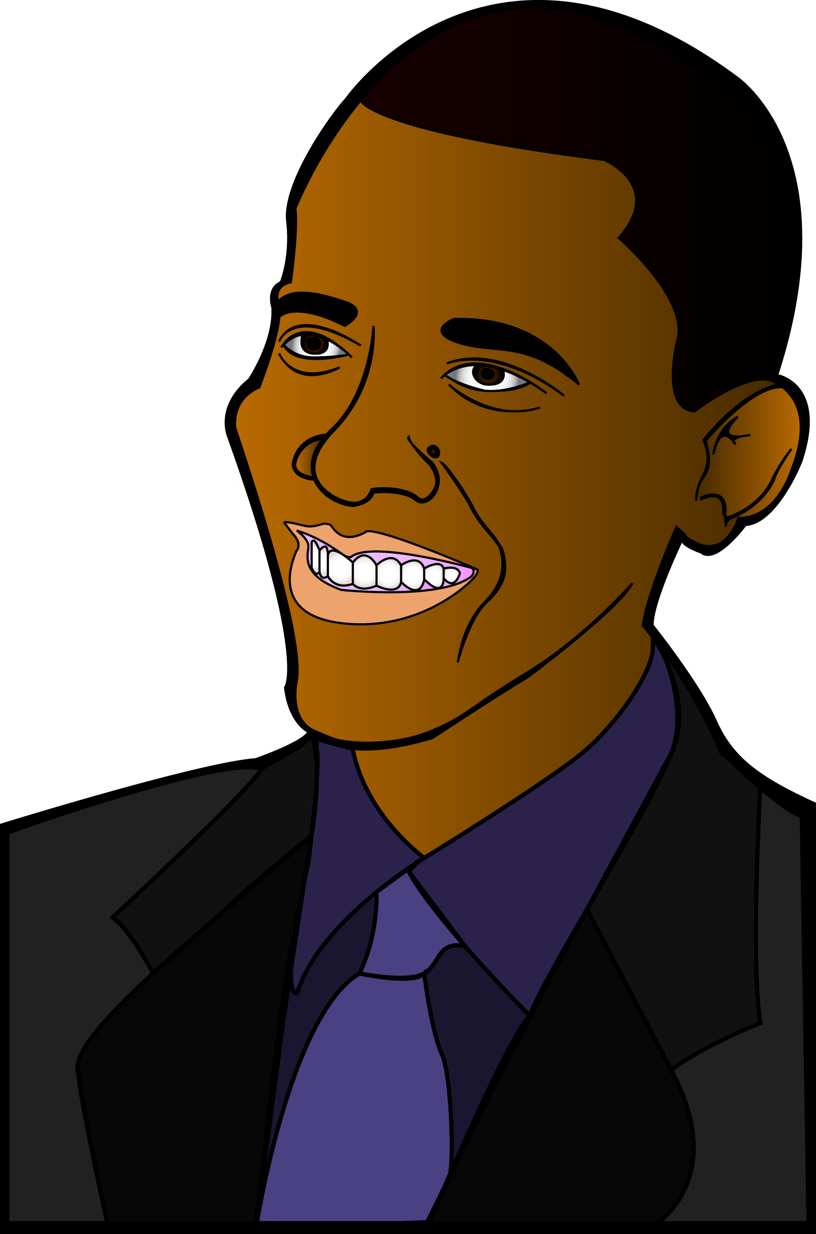 Free Barack Obama - Obama Cartoon (422x640), Png Download