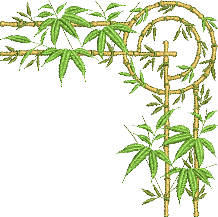 Embroidery Bamboo Design (723x721), Png Download