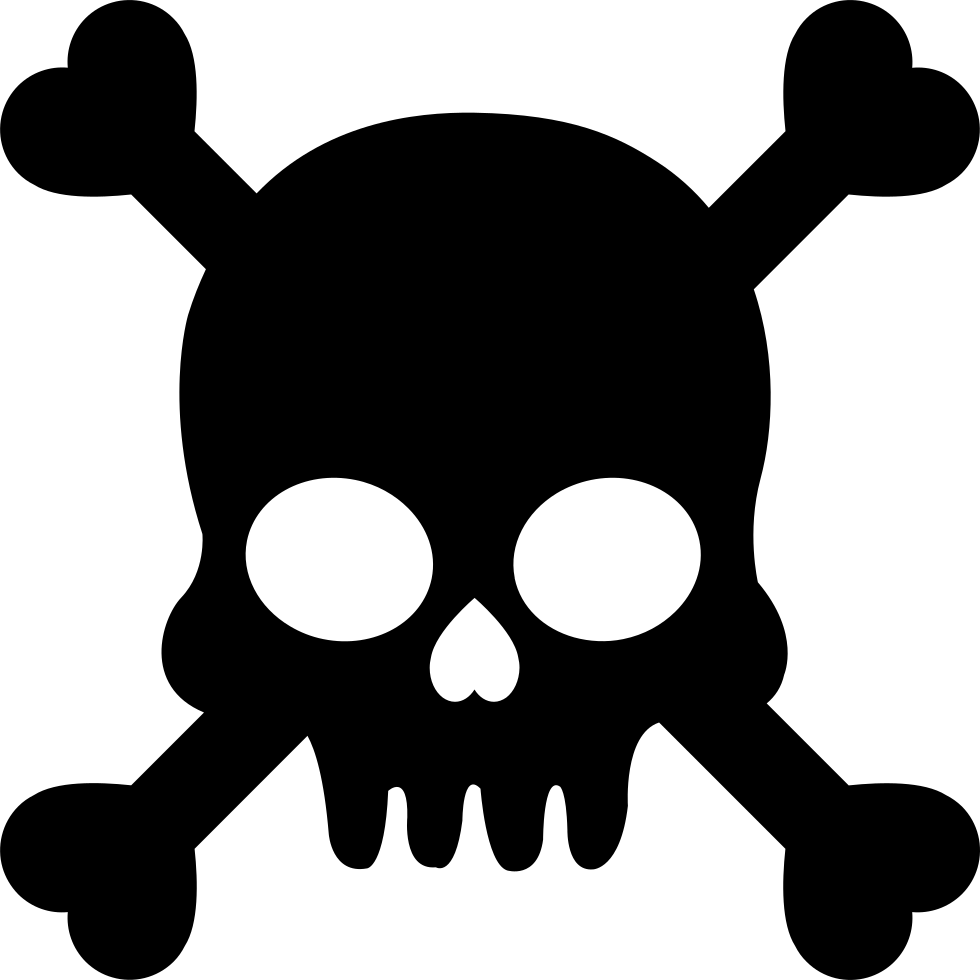 Svg Transparent Download Silhouette Clip Art At Getdrawings - Skull And Bones Silhouette (980x980), Png Download
