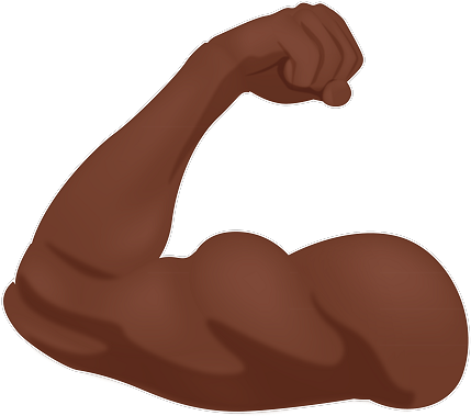 Strong Arm Emoji Sticker Get Your Favorite Emoji Stickers - Black Strong Arm Emoji (450x427), Png Download
