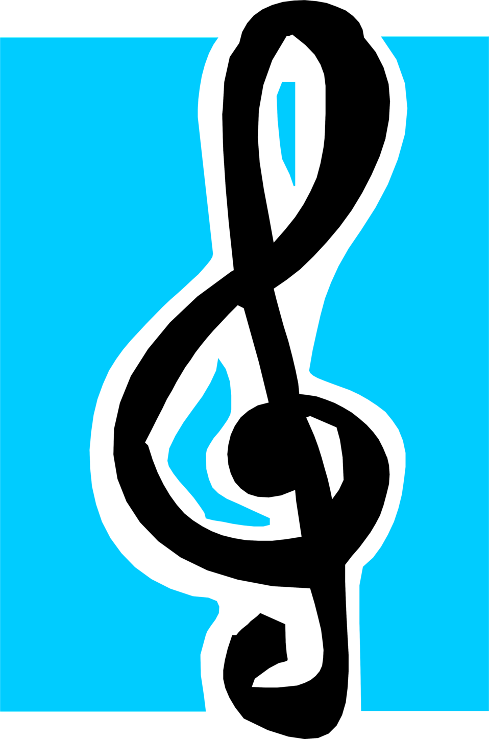 Treble Clef Music Symbol - Treble Clef Clipa Rt (958x1447), Png Download