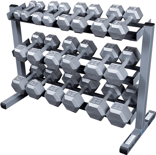 Body Solid Steel Hex Dumbbells - Body-solid 2 Racks (600x600), Png Download