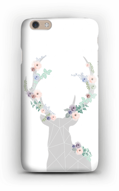 Flower Reindeer Case Iphone 6 Plus - Deer (498x800), Png Download