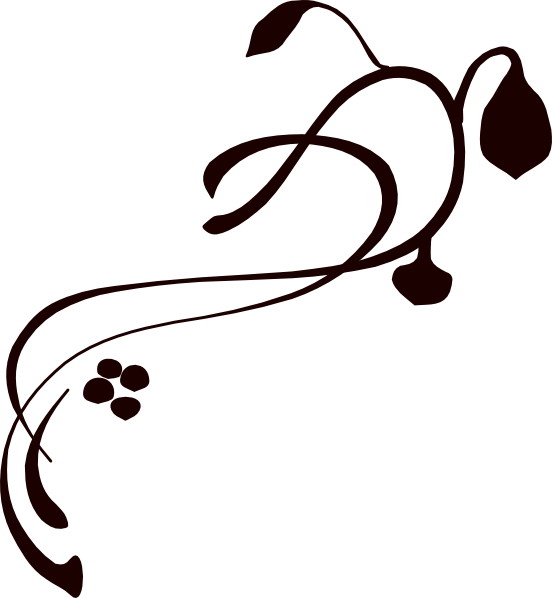 Brown Swirl Svg Downloads - Vine Clip Art Black And White (552x598), Png Download