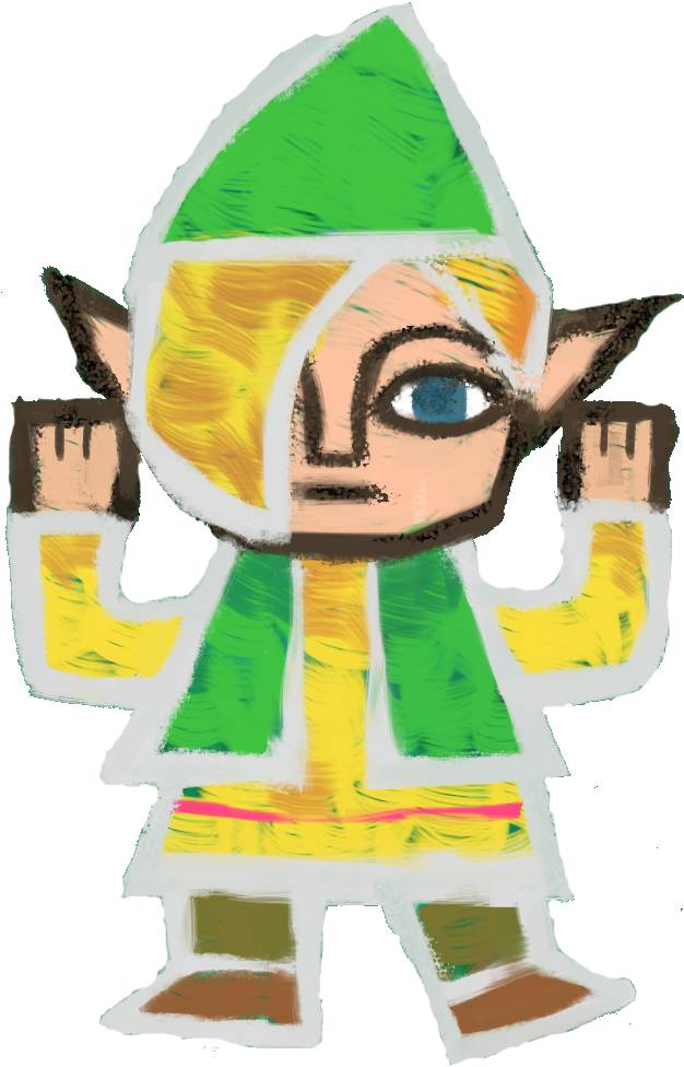 Zelda Clipart Zelda A Link Between World - Link Between Worlds Link Painting (647x1027), Png Download