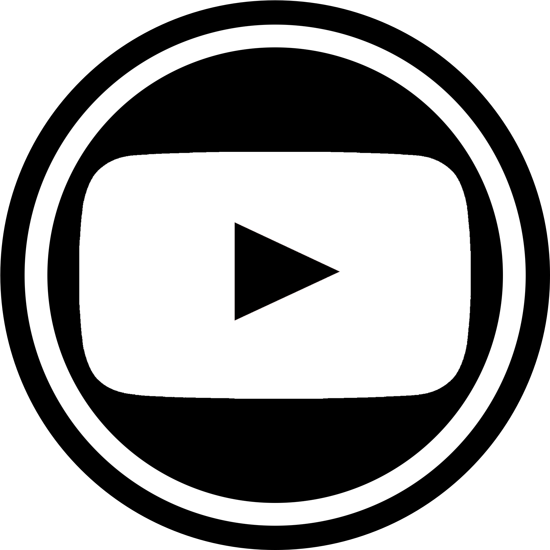 B&w Youtube Icon - Premium Quality Guaranteed Badge (2000x2000), Png Download