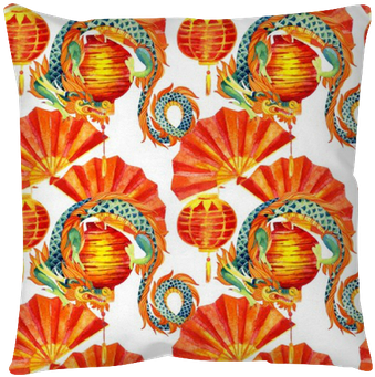 Chinese Dragon Watercolor Seamless Pattern - Watercolor Painting (400x400), Png Download