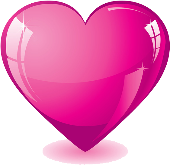 Hot Pink Heart Transparent Background - Pink Heart Clipart (580x580), Png Download