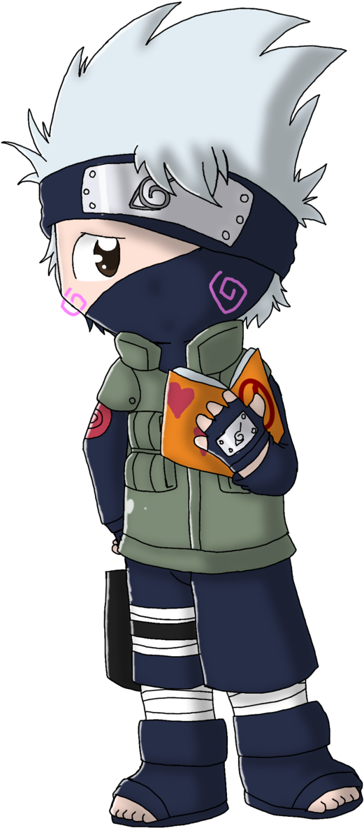 Kakashi Chibi Png - Kakashi With Book Chibi (900x1218), Png Download