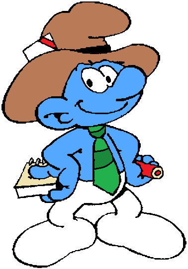 Reporter Smurf (378x542), Png Download
