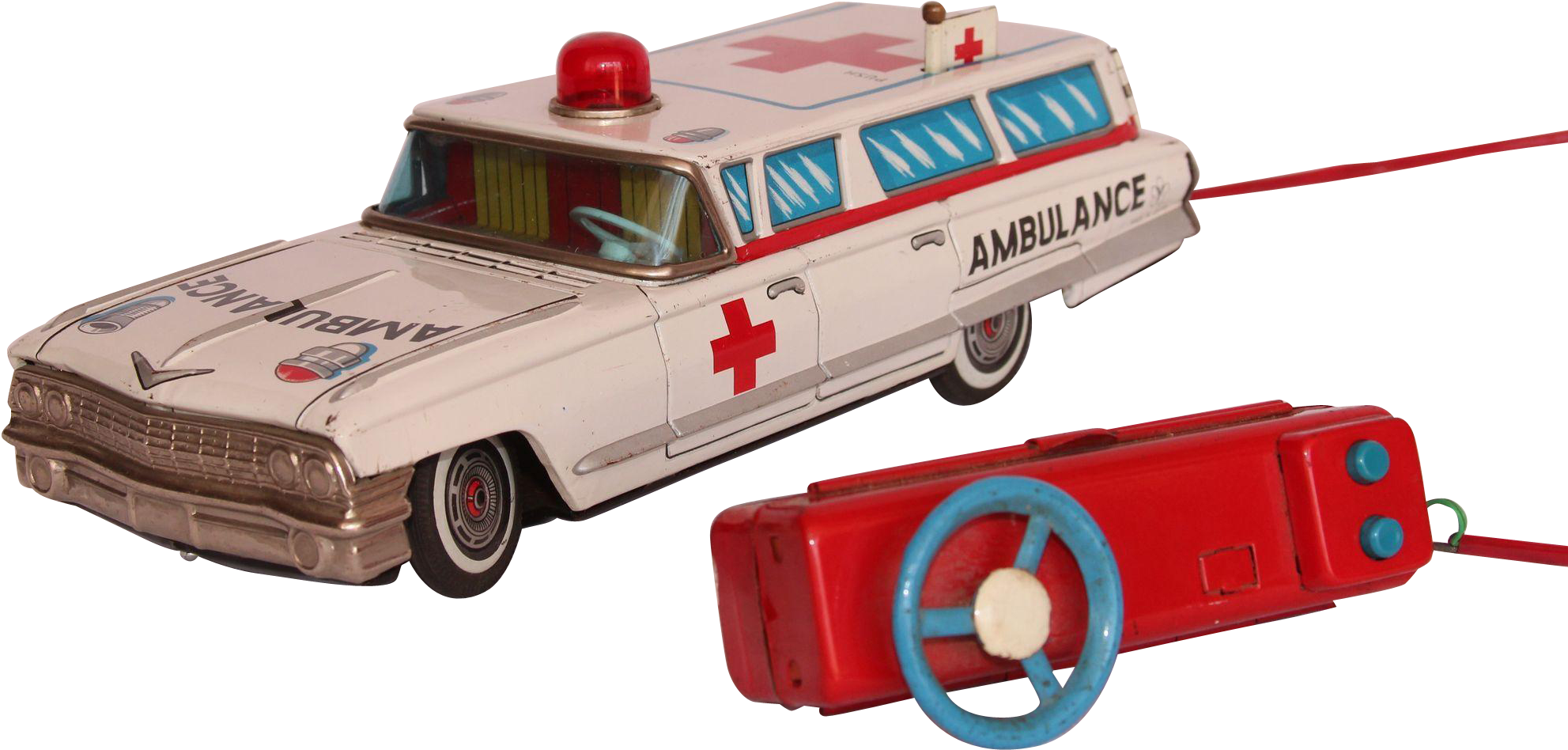 Product Rare 1960's Cadillac Ambulance Tin Car Toy - Tin Toy Ambulance (1982x1982), Png Download