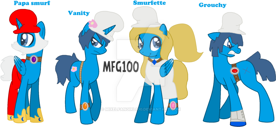 Mixelfangirl100, Crossover, Earth Pony, Papa Smurf, - Alicorn Pegasus Unicorn Earth Pony (1024x458), Png Download