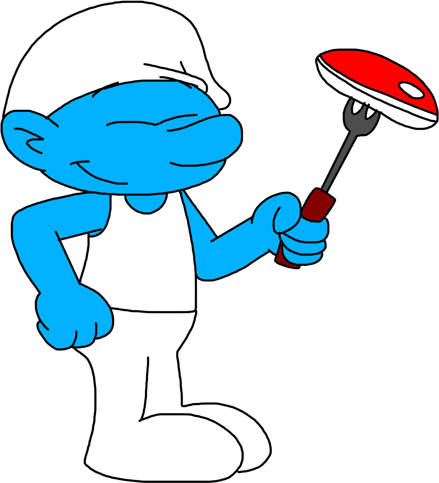 Baker Smurf After Making Barbecue By Marcospower - Smurf Barbecue (1600x1600), Png Download