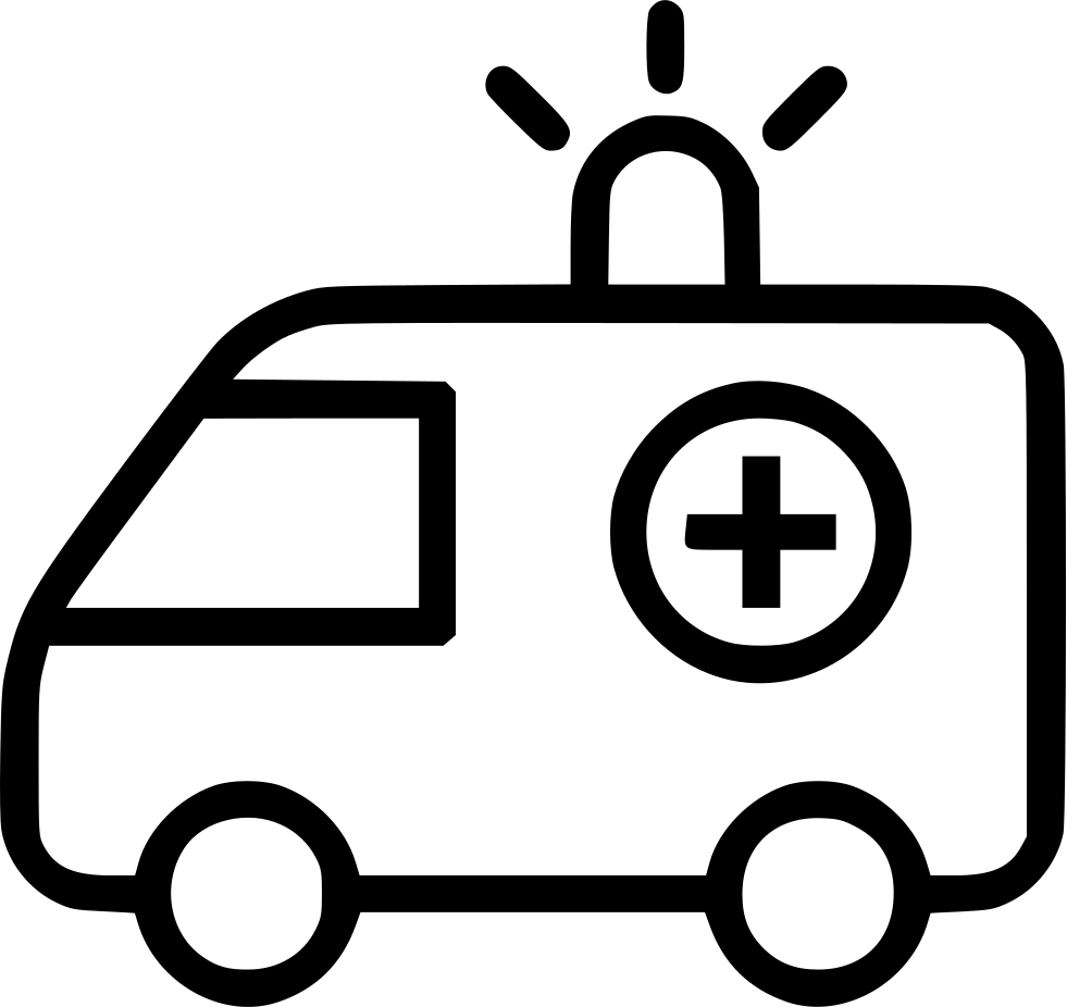 Ambulance Truck Siren Comments - Car With Open Hood Icon (981x926), Png Download