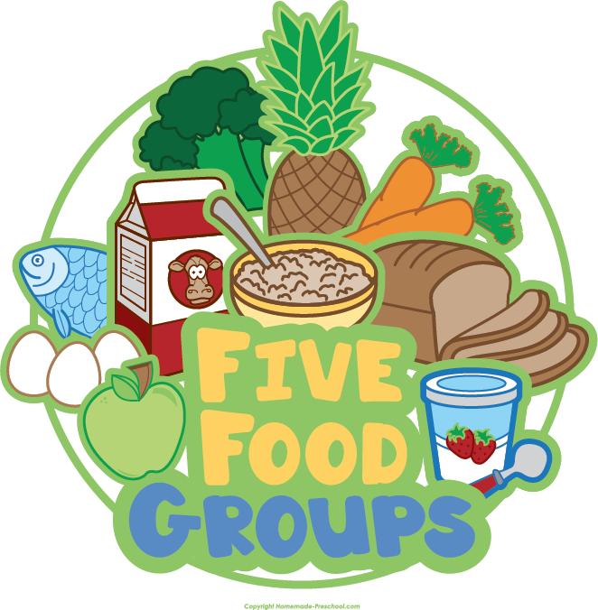 Food Clipart Transparent - 5 Food Groups Cartoon (662x676), Png Download