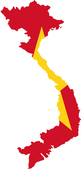 Flag-map Of Vietnam - Outline Of Vietnam Country (280x562), Png Download