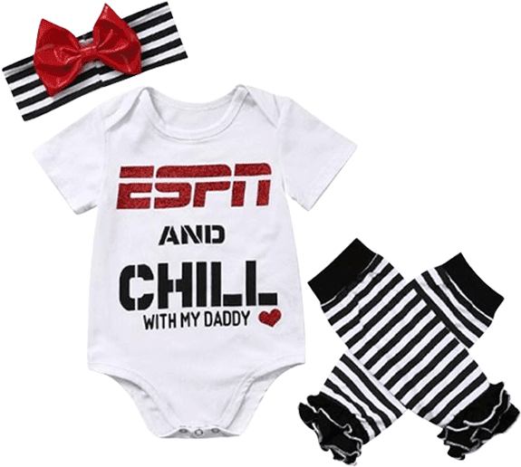 Petite Bello Bodysuit Set 0-6 Months Espn Daddy Bodysuit - Espn And Chill With Daddy (600x600), Png Download