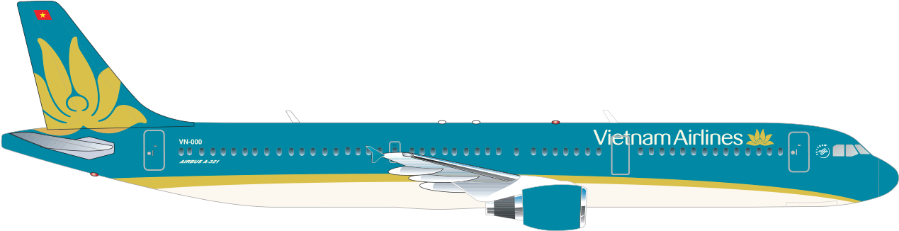 Airbus A321 - Máy Bay Vietnam Airline (1303x325), Png Download