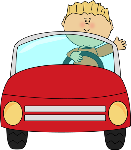 Driving Png File - Boy Driving A Car Clipart (438x500), Png Download