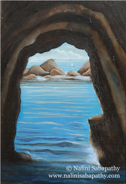 “cave In Vernazza, Cinque-terre, Italy” Oil On Wood, - Work Of Art (600x600), Png Download