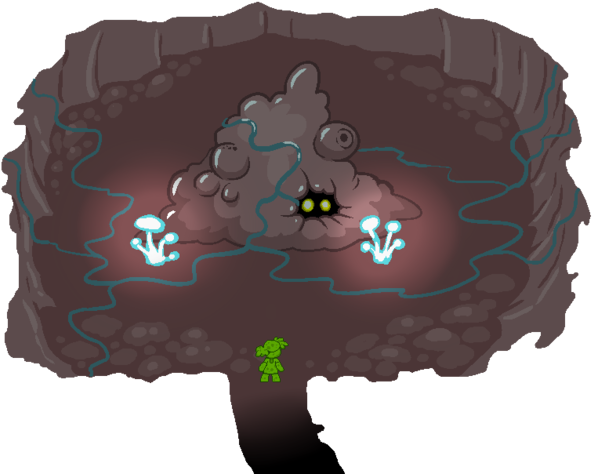 File - Wormmap-cave - Illustration (609x480), Png Download