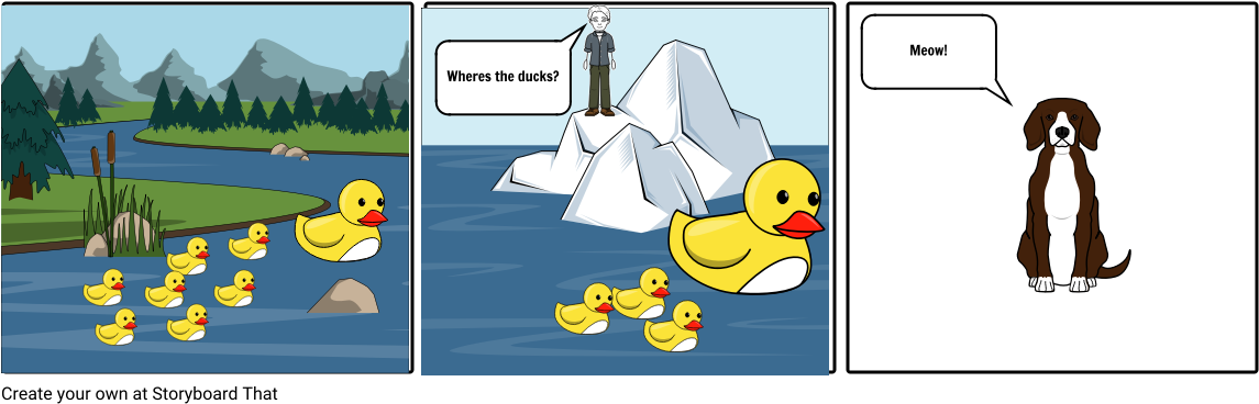 Holden Sees Ducks - Cartoon (1164x385), Png Download