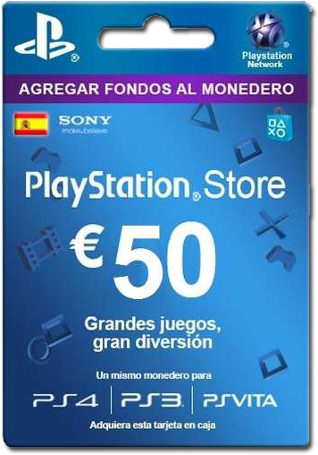 Psn Card Es 50 Euro - Tarjeta Psn 50 Euros (378x526), Png Download