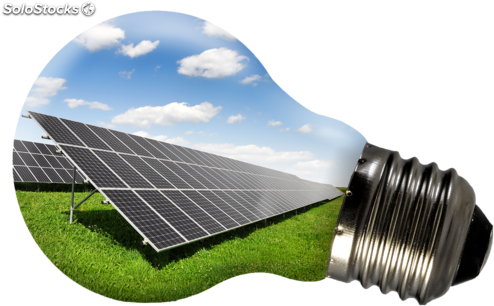 Solar Panels In A Bulb (500x319), Png Download