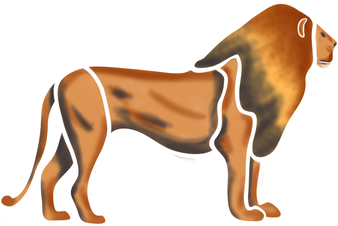 Lion Face Concept Lion Body Concept Lioness Face Concept - African Folk Art Lion (689x462), Png Download
