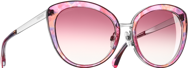 Butterfly Sunglasses, Acetate & Metal-multicolor Pink - Chanel Butterfly - Fall Collection - Pink Gradient (846x1080), Png Download