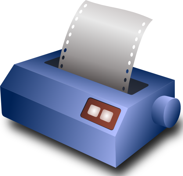 Free Vector Matrix Printer Clip Art - Dot Matrix Printer Icon (600x578), Png Download
