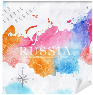 Retro Map Russia (400x400), Png Download