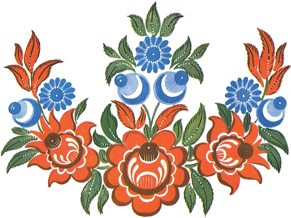 Gorodetz-russian Folk Painting - Городецкая Роспись (1012x758), Png Download