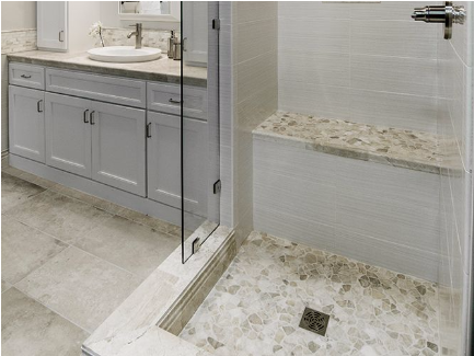 Onyx Tile Bathroom - Onyx Tile Shower (564x324), Png Download