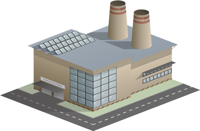 Graphic Royalty Free To Medium Warehouse - Factory Building Clipart (682x438), Png Download