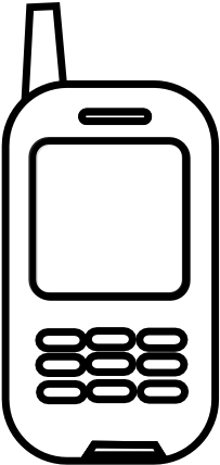 28 Collection Of Telephone Clipart Black And White - Celular Blanco Y Negro (444x444), Png Download