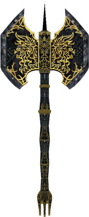 Ebony Battle Axe Ob - Battle Axe Png (626x835), Png Download