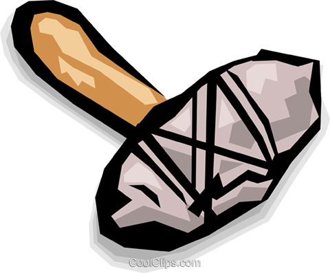 Stone Battle Axe Royalty Free Vector Clip Art Illustration - Society (480x397), Png Download
