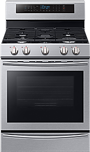 Oven Vector Electric Stove Image Black And White Stock - Samsung Nx58m6650ws Gas Convection Range - Freestanding (430x502), Png Download