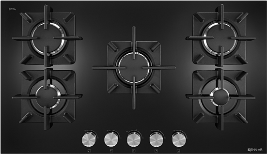 Jgc2536eb Main Main - Jennair Jgc2536eb 36" Glass 5-burner Gas Cooktop (550x550), Png Download