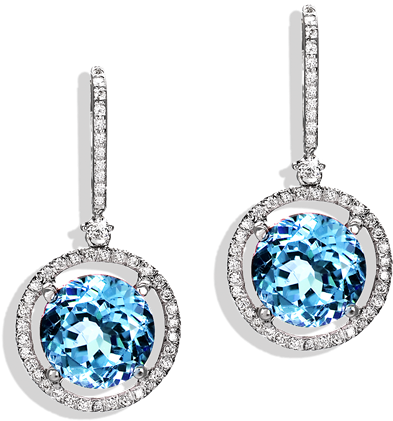 Jane Taylor Ef701 Aquamarine Diamond White Gold (475x440), Png Download