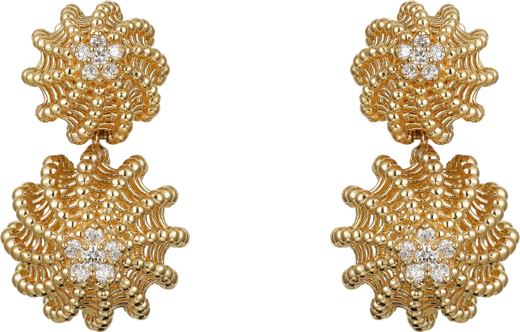 Cactus De Cartier Earringsyellow Gold, Diamonds - Cartier Cactus Earrings (1024x653), Png Download